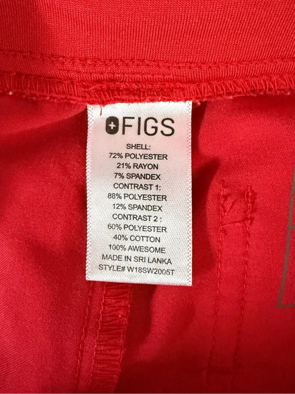 FIGS Scrub Set XS Tall Zamora Pants Catalina Top Red Technical Collection